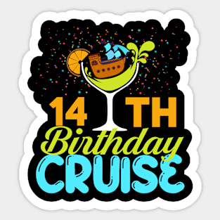 Funny 14th Birthday Cruise Sticker